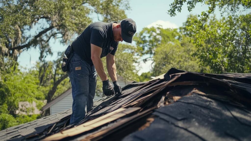 Inspecting Roof After Storm